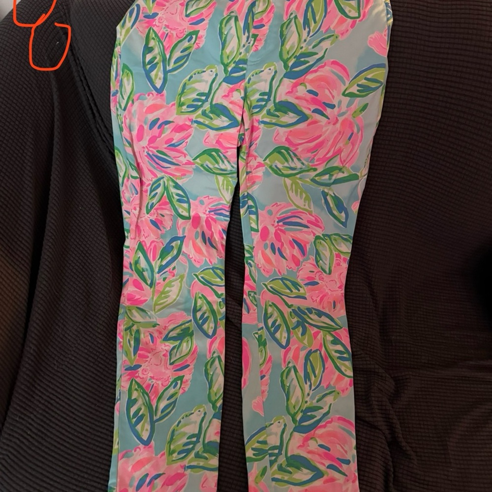 Lilly Pulitzer Pink and Green Straight Leg Pants